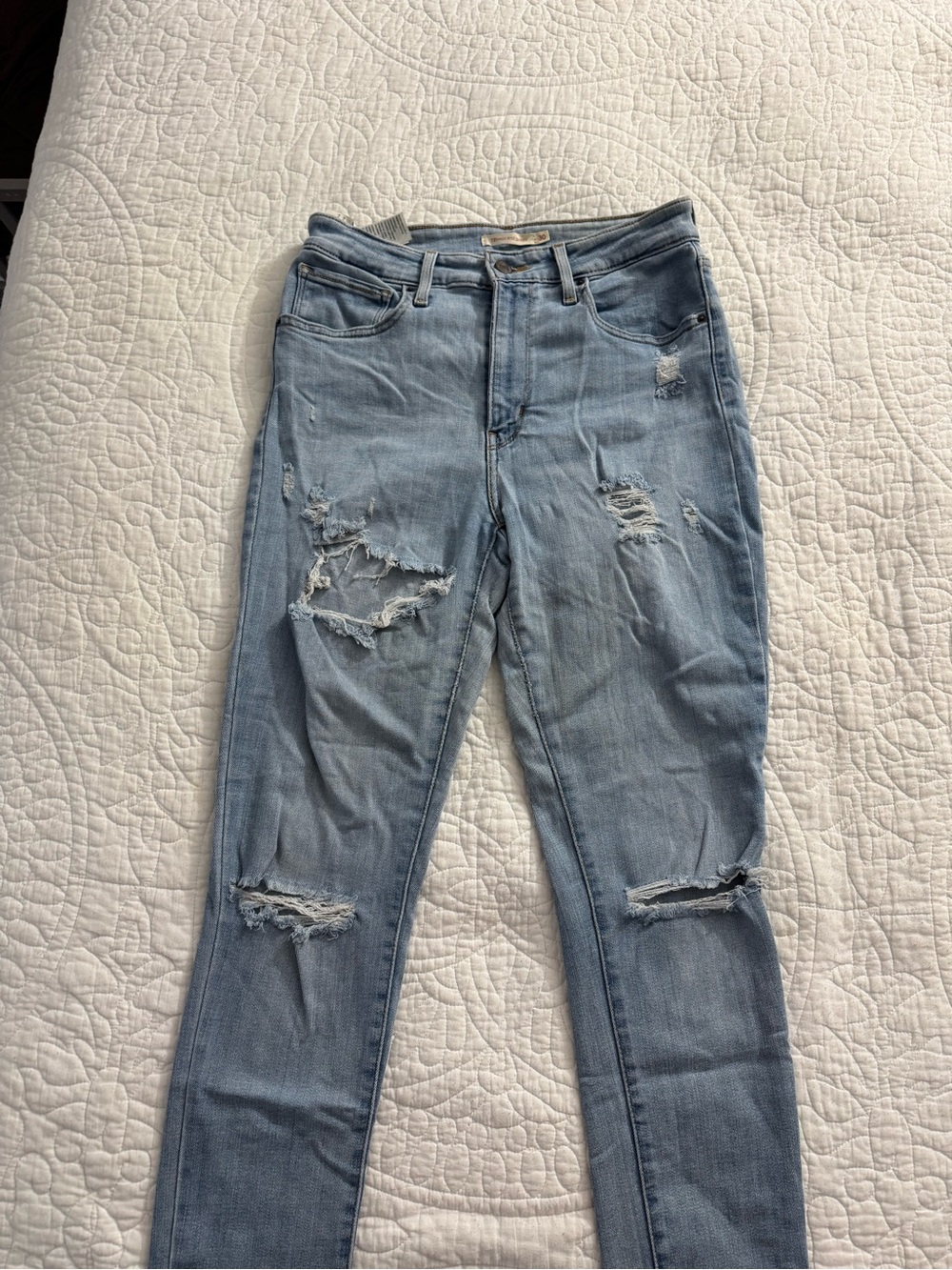 Levi's Light Blue Ripped Skinny Jeans